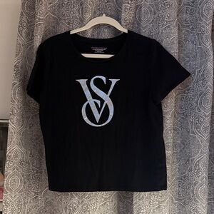Victoria's Secret Black Short Sleeve Tee with Logo